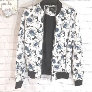 Forever 21 Los Angeles floral bomber jacket